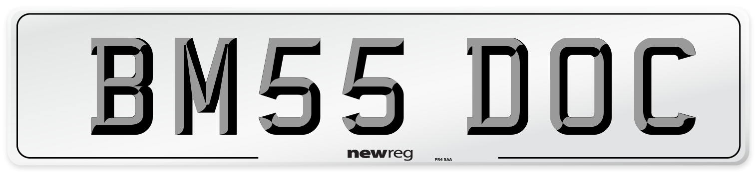 BM55 DOC Number Plate from New Reg